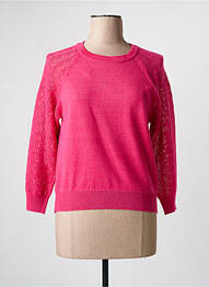 Pulover guler rotund mâneci lungi roz JULIE GUERLANDE femme