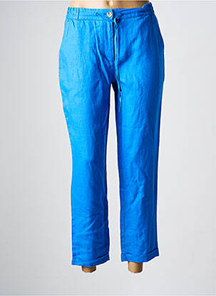 Pantalon 7/8 talie elastică mărime normală albastru JULIE GUERLANDE femeie