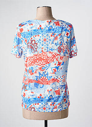 Tricou imprimeu fantezie mâneci scurte albastru JULIE GUERLANDE femeie