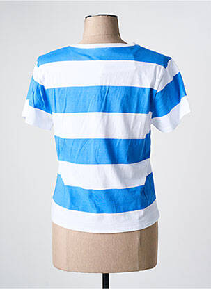 Tricou imprimeu fantezie mâneci scurte albastru C'EST BEAU LA VIE femeie