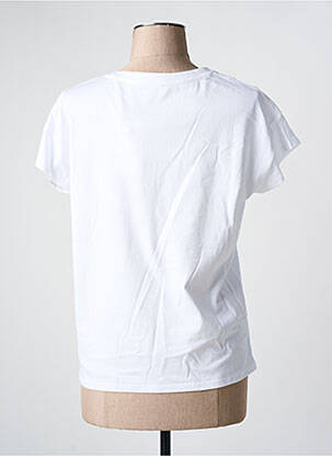 Tricou croială dreaptă mâneci scurte alb C'EST BEAU LA VIE femeie