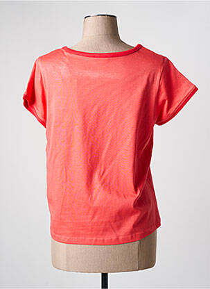 Tricou croială dreaptă mâneci scurte roz C'EST BEAU LA VIE femeie