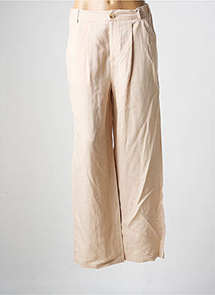 Pantalon drept talie elastică bej C'EST BEAU LA VIE femeie