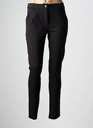 Pantalon slim talie elastică negru JULIE GUERLANDE femeie