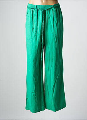 Pantalon drept talie elastică verde C'EST BEAU LA VIE femeie