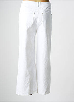 Pantalon drept închidere cu fermoar sub clapetă cu nasturi alb C'EST BEAU LA VIE femeie
