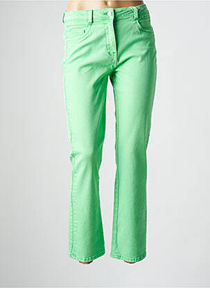 Pantalon drept închidere cu fermoar sub clapetă cu nasturi verde C'EST BEAU LA VIE femeie