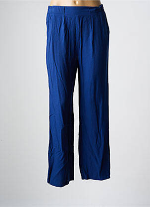Pantalon drept talie elastică albastru C'EST BEAU LA VIE femeie