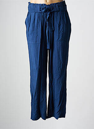 Pantalon drept talie elastică albastru C'EST BEAU LA VIE femeie