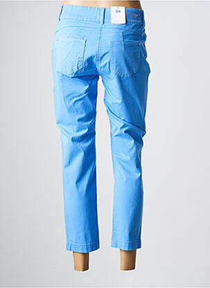 Pantalon 7/8 închidere cu fermoar sub clapetă cu nasturi albastru C'EST BEAU LA VIE femeie