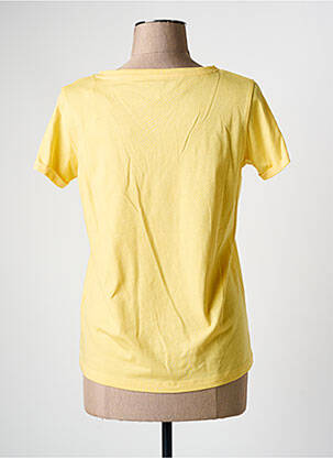 Tricou guler în v mâneci scurte galben C'EST BEAU LA VIE femeie