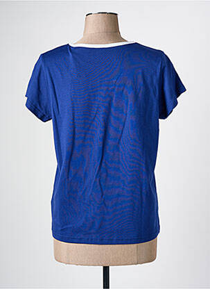 Tricou serigrafie mâneci scurte albastru C'EST BEAU LA VIE femeie