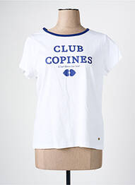 Tricou serigrafie mâneci scurte alb C'EST BEAU LA VIE femme