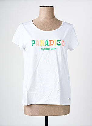 Tricou alb C'EST BEAU LA VIE femeie