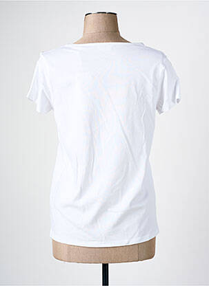 Tricou serigrafie mâneci scurte alb C'EST BEAU LA VIE femeie