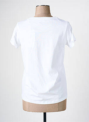 Tricou serigrafie mâneci scurte alb C'EST BEAU LA VIE femeie