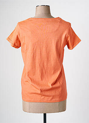 Tricou serigrafie mâneci scurte portocaliu C'EST BEAU LA VIE femeie