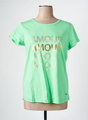 Tricou verde C'EST BEAU LA VIE femeie