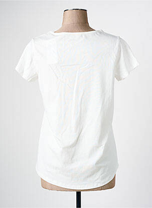Tricou serigrafie mâneci scurte bej C'EST BEAU LA VIE femeie
