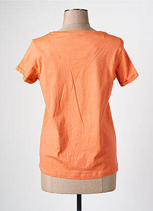 Tricou serigrafie mâneci scurte portocaliu C'EST BEAU LA VIE femeie