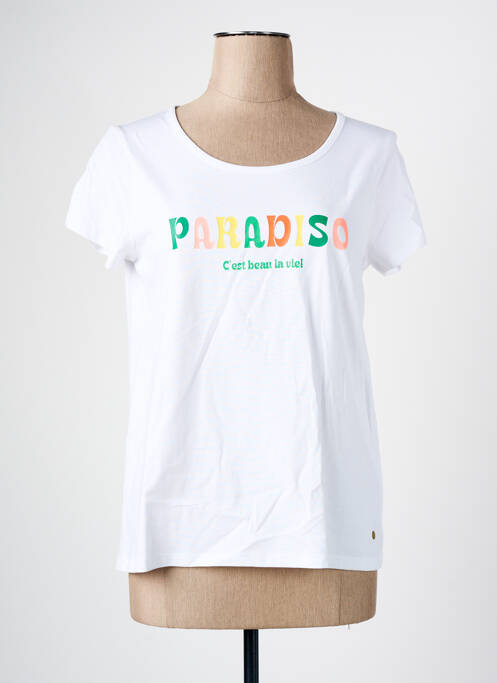 Tricou alb C'EST BEAU LA VIE femeie