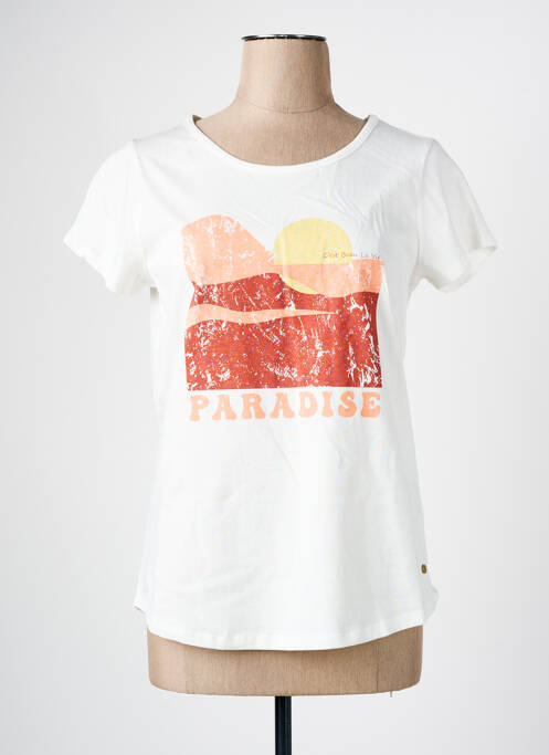 Tricou bej C'EST BEAU LA VIE femeie