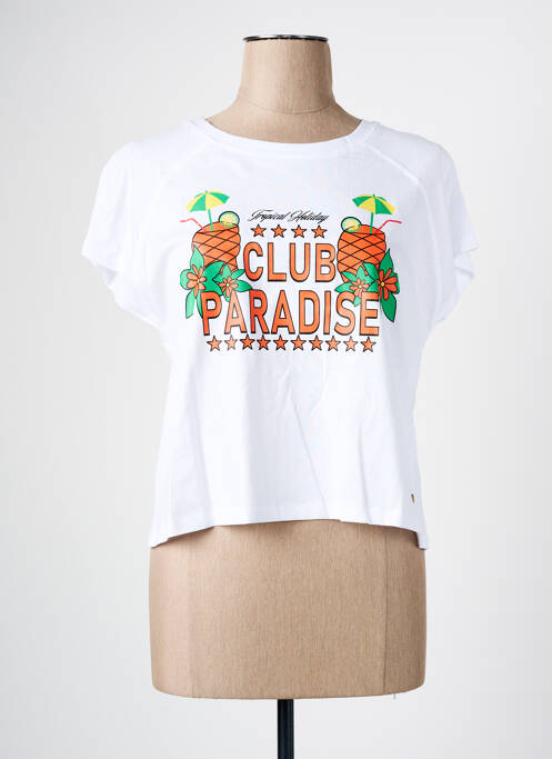 Tricou alb C'EST BEAU LA VIE femeie