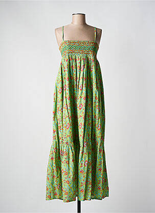Rochie midi imprimeu floral bretele subțiri verde C'EST BEAU LA VIE femeie