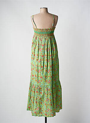 Rochie midi imprimeu floral bretele subțiri verde C'EST BEAU LA VIE femeie