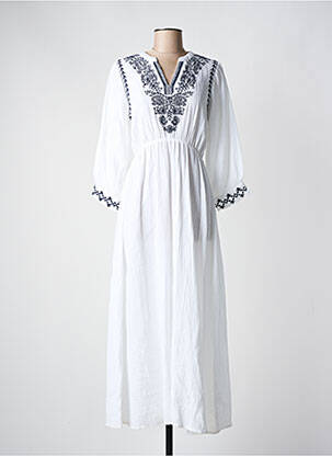 Rochie lungă mâneci lungi mâneci lungi alb C'EST BEAU LA VIE femeie