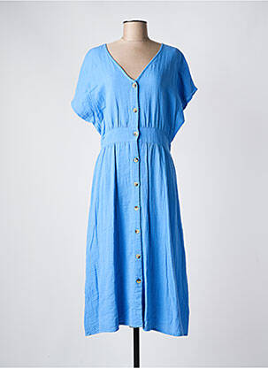 Rochie midi mâneci scurte mâneci scurte albastru C'EST BEAU LA VIE femeie