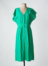 Rochie midi mâneci scurte mâneci scurte verde C'EST BEAU LA VIE femme