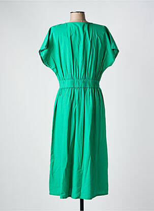 Rochie midi mâneci scurte mâneci scurte verde C'EST BEAU LA VIE femeie