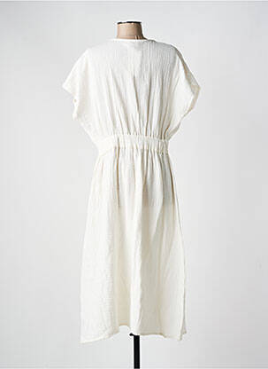 Rochie midi mâneci scurte mâneci scurte alb C'EST BEAU LA VIE femeie