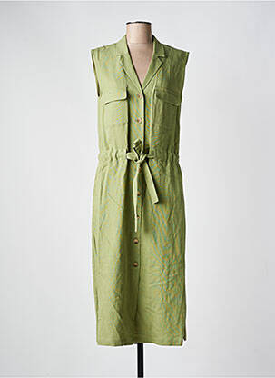 Rochie midi fără mâneci fără mâneci verde C'EST BEAU LA VIE femeie