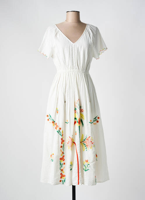 Rochie midi alb C'EST BEAU LA VIE femeie