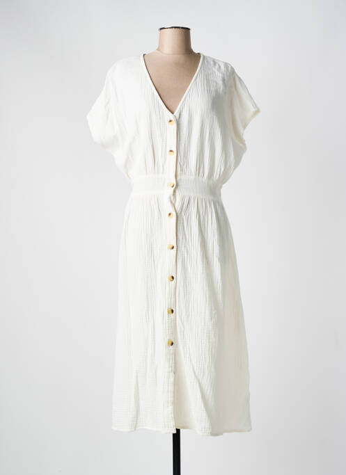 Rochie midi alb C'EST BEAU LA VIE femeie