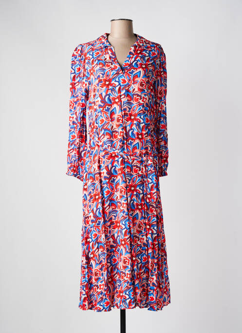 Rochie midi imprimeu floral mâneci lungi roșu JULIE GUERLANDE femme