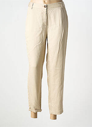Pantalon chino țesătură poplin mărime normală bej C'EST BEAU LA VIE femeie