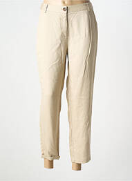 Pantalon chino țesătură poplin mărime normală bej C'EST BEAU LA VIE femme