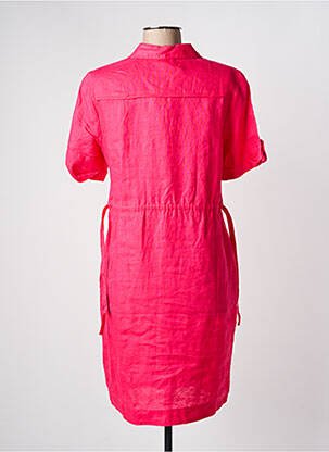 Rochie midi mâneci scurte mâneci scurte roz JULIE GUERLANDE femeie