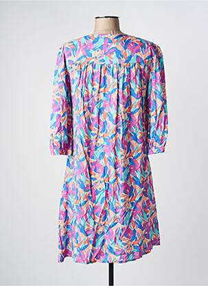 Rochie midi mâneci 3/4 mâneci 3/4 albastru JULIE GUERLANDE femeie