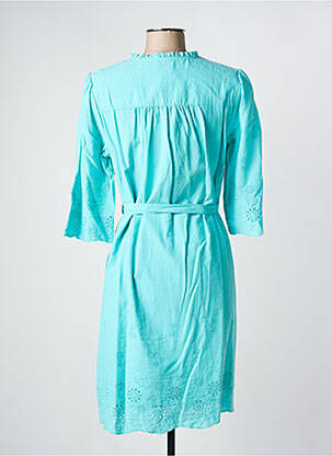 Rochie midi mâneci 3/4 mâneci 3/4 albastru JULIE GUERLANDE femeie