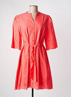Rochie midi mâneci 3/4 mâneci 3/4 portocalie JULIE GUERLANDE femeie