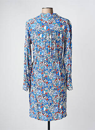 Rochie midi imprimeu floral mâneci lungi albastru JULIE GUERLANDE femeie