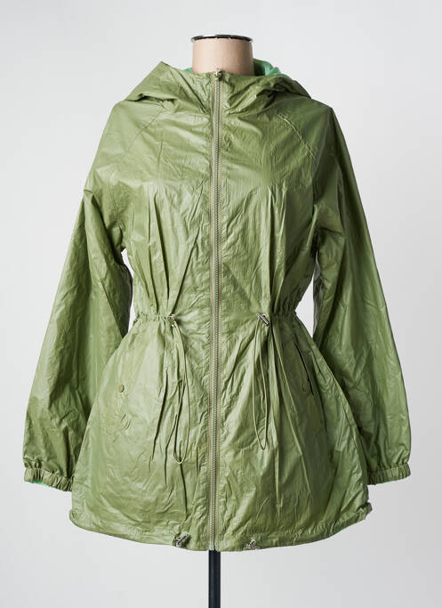 Jachetă vânt reversibil cu glugă verde C'EST BEAU LA VIE femme