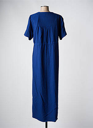 Rochie lungă mâneci scurte mâneci scurte albastru C'EST BEAU LA VIE femeie
