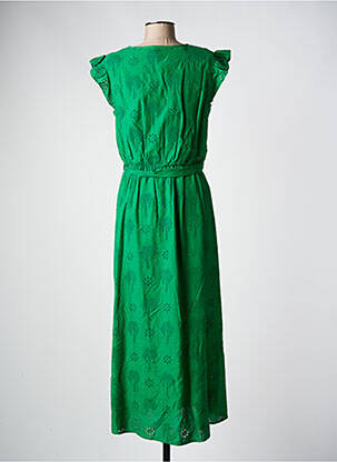 Rochie lungă mâneci scurte mâneci scurte verde C'EST BEAU LA VIE femeie