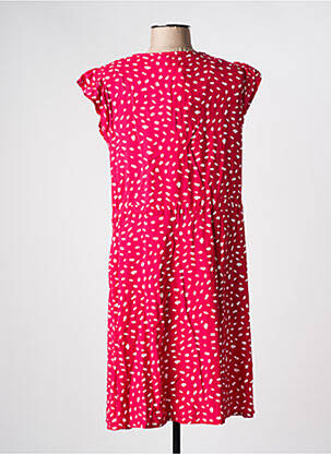 Rochie midi mâneci scurte mâneci scurte roz C'EST BEAU LA VIE femeie