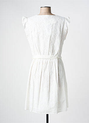 Rochie midi mâneci scurte mâneci scurte alb C'EST BEAU LA VIE femeie